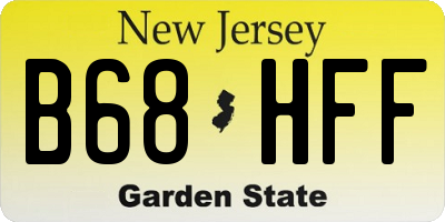 NJ license plate B68HFF