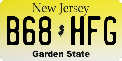 NJ license plate B68HFG