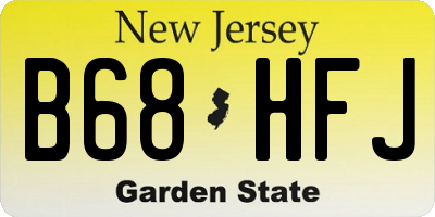 NJ license plate B68HFJ