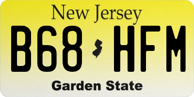 NJ license plate B68HFM