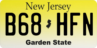 NJ license plate B68HFN