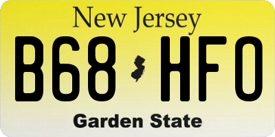 NJ license plate B68HFO