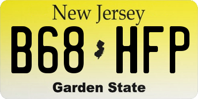 NJ license plate B68HFP