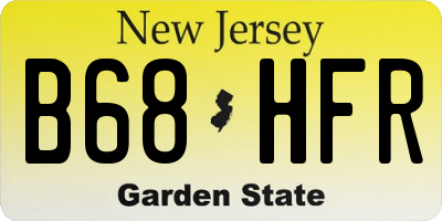 NJ license plate B68HFR