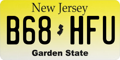 NJ license plate B68HFU
