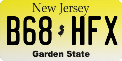 NJ license plate B68HFX