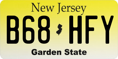NJ license plate B68HFY