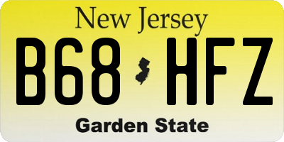 NJ license plate B68HFZ