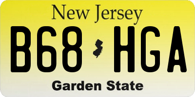 NJ license plate B68HGA