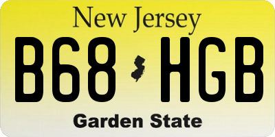NJ license plate B68HGB
