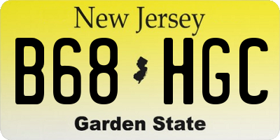 NJ license plate B68HGC