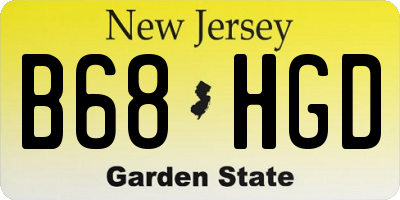 NJ license plate B68HGD