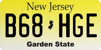NJ license plate B68HGE