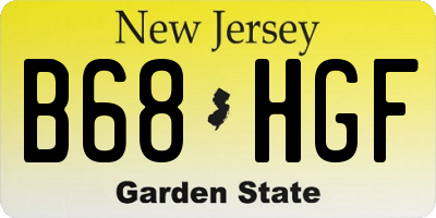 NJ license plate B68HGF