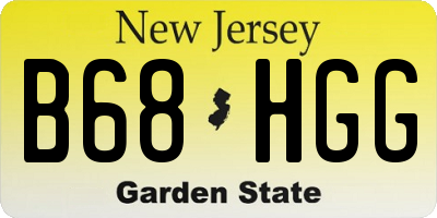 NJ license plate B68HGG