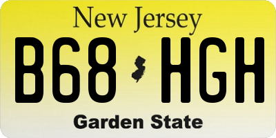 NJ license plate B68HGH