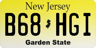 NJ license plate B68HGI