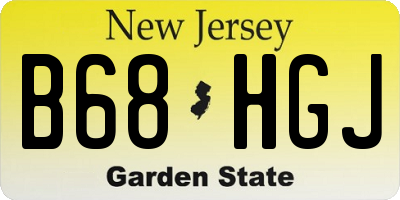 NJ license plate B68HGJ