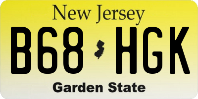 NJ license plate B68HGK