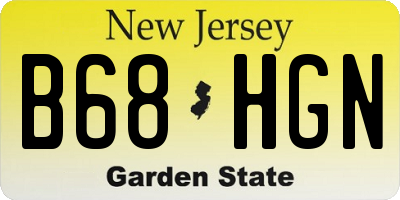 NJ license plate B68HGN