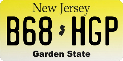 NJ license plate B68HGP