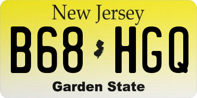NJ license plate B68HGQ