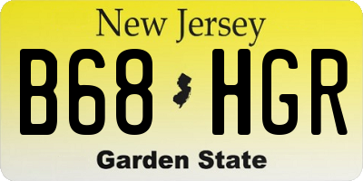 NJ license plate B68HGR