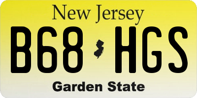 NJ license plate B68HGS