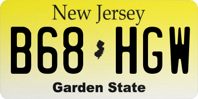 NJ license plate B68HGW