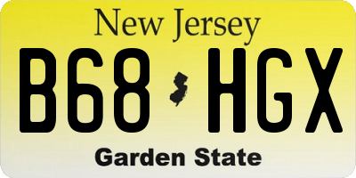 NJ license plate B68HGX