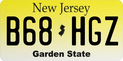 NJ license plate B68HGZ