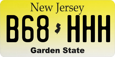 NJ license plate B68HHH
