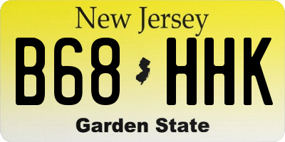 NJ license plate B68HHK