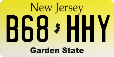 NJ license plate B68HHY
