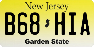NJ license plate B68HIA