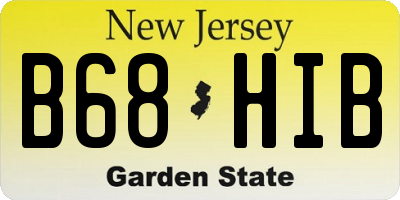 NJ license plate B68HIB