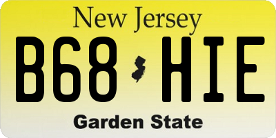 NJ license plate B68HIE