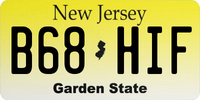 NJ license plate B68HIF