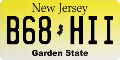 NJ license plate B68HII