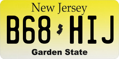 NJ license plate B68HIJ