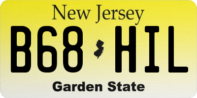 NJ license plate B68HIL