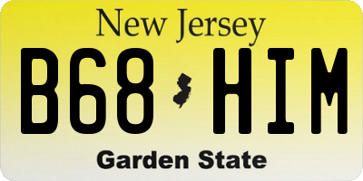 NJ license plate B68HIM