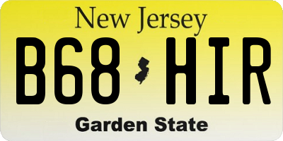 NJ license plate B68HIR
