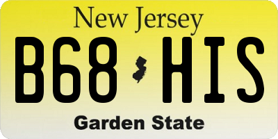 NJ license plate B68HIS