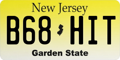 NJ license plate B68HIT