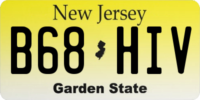NJ license plate B68HIV