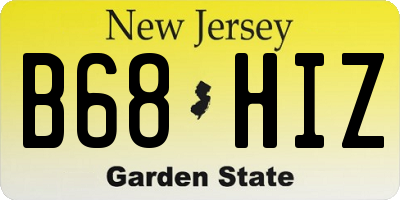 NJ license plate B68HIZ