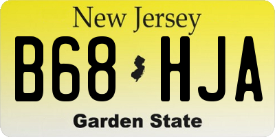 NJ license plate B68HJA