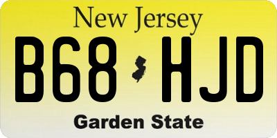 NJ license plate B68HJD