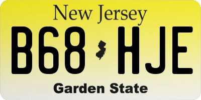 NJ license plate B68HJE